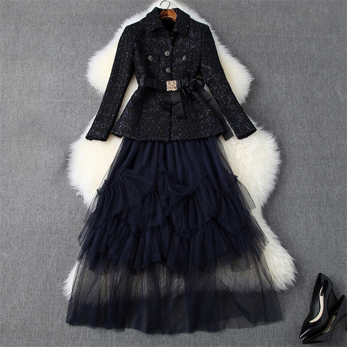 2019 Fall Autumn Blue Long Sleeve Turn-Down Collar Tweed Waist Belt Jacket + Mid-Calf Skirt Two Piece 2 Pieces Set O0610270, White
2019 Fall Autumn Blue Long Sleeve Turn-Down Collar Tweed Waist Belt Jacket + Mid-Calf Skirt Two Piece 2 Pieces Set O0610270, White
