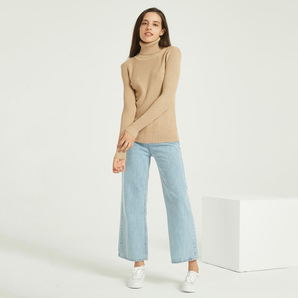 Wixra Basic Turtleneck Solid Autumn Winter Loose Sweater Pullovers Women Female Knitted Slim Long Sleeve Sweaters 201222