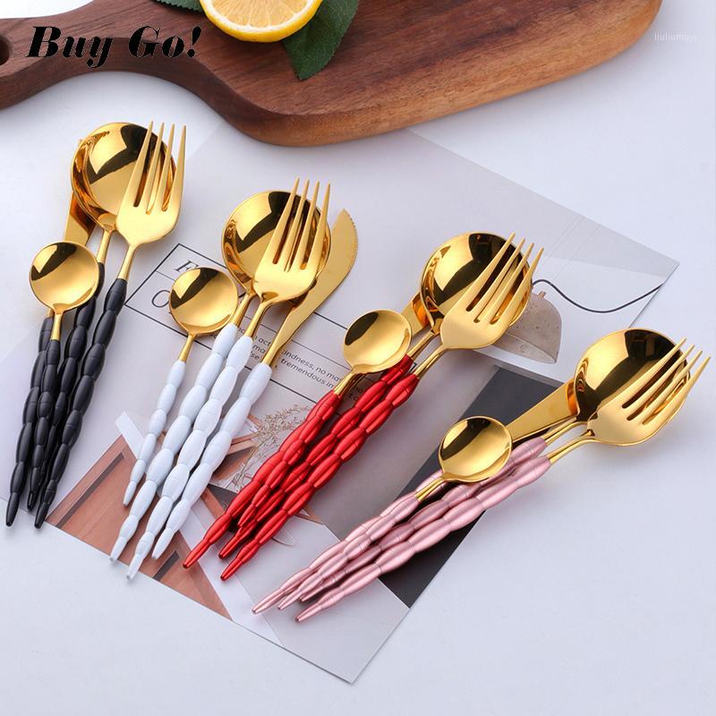 16/24PCS Unique Handle Flatware Set Stainless Steel Cutlery Set Gold Resturant Dinnerware Dinner Knife Fork Tablespoon Xmas1
16/24PCS Unique Handle Flatware Set Stainless Steel Cutlery Set Gold Resturant Dinnerware Dinner Knife Fork Tablespoon Xmas1