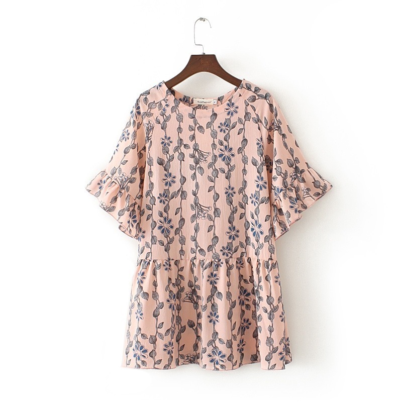 Size Xl-4xl Plus Tops Women's Short Sleeves Summer Floral Printed Chiffon Shirts Mlmh, White