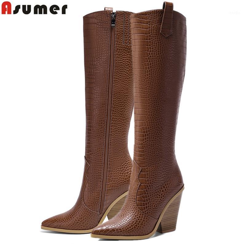 ASUMER Plus size 34-46 New women boots wedges high heels zipper knee high boots quality winter western women shoes1, White
ASUMER Plus size 34-46 New women boots wedges high heels zipper knee high boots quality winter western women shoes1, White