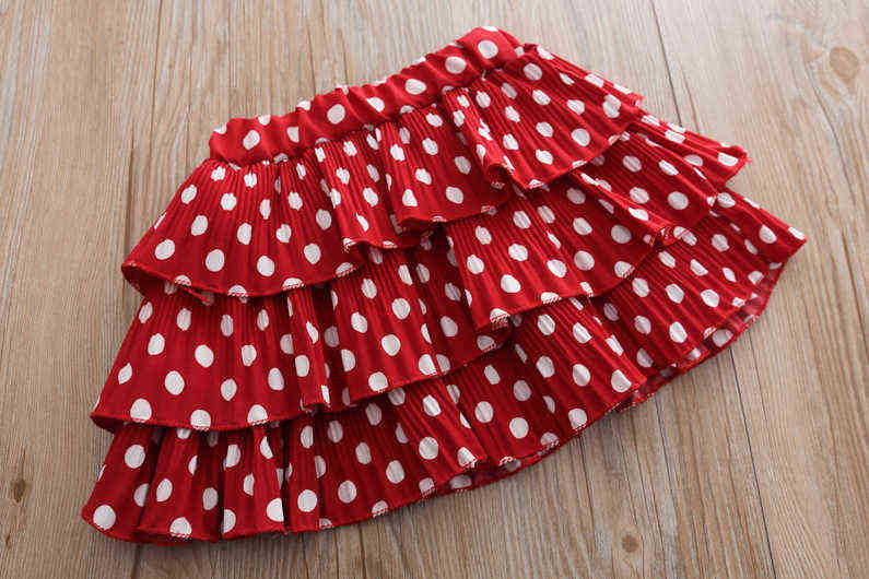 kids clothes girls Girls' suit 2022 summer new love short sleeve + polka dot cake dress two-piece fashion clothes girls clothes Y220310