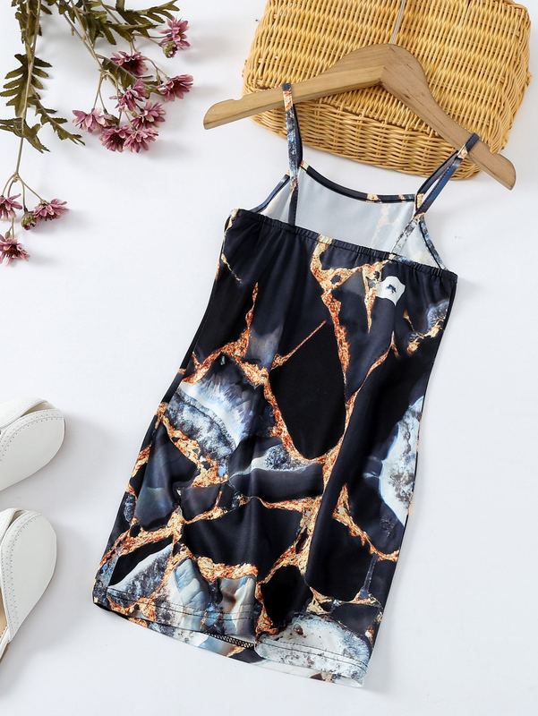 Toddler Girls Graphic Print Cami Dress SHE