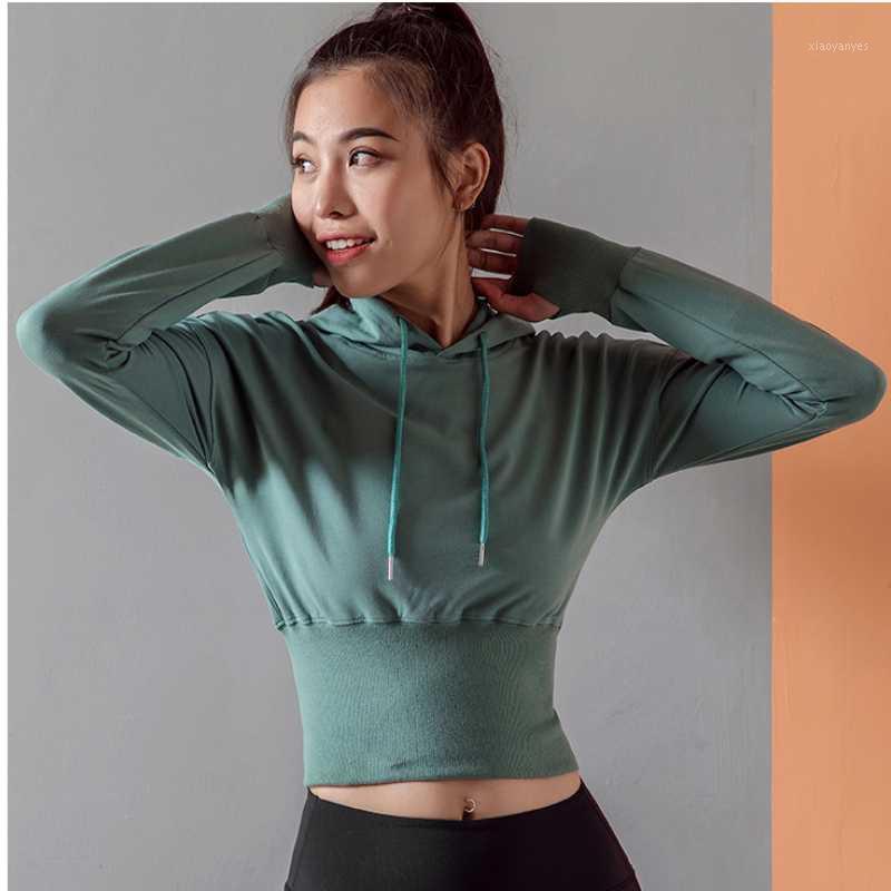 Women' new hooded long sleeve running top waist shrinking Yoga sweater breathable quick drying fitness T-shirt 3 colors -L1, Green
Women' new hooded long sleeve running top waist shrinking Yoga sweater breathable quick drying fitness T-shirt 3 colors -L1, Green