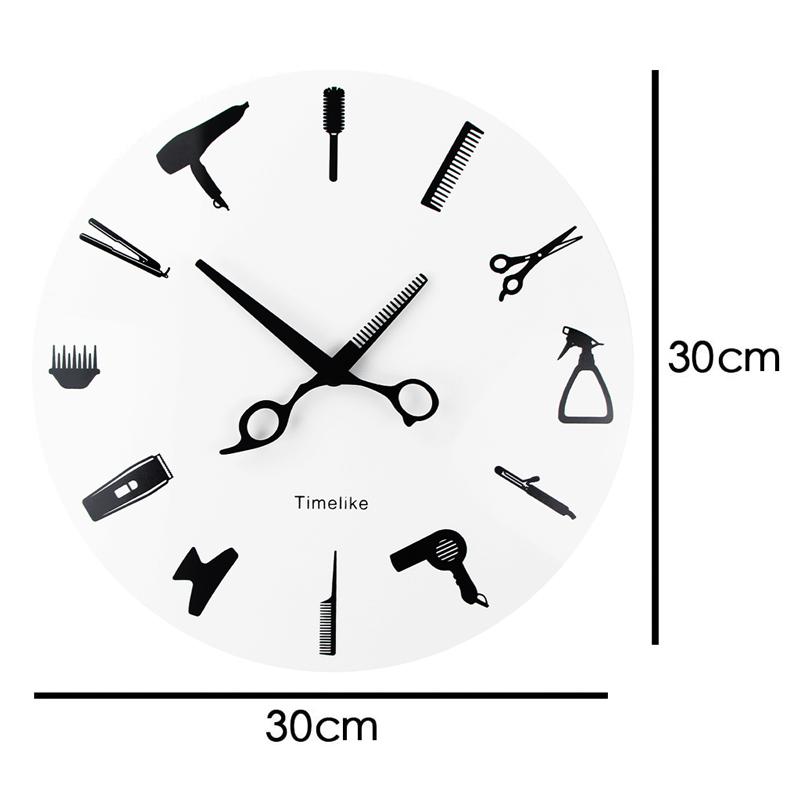 Barber Wall Clock Barber Equiment Tools Wall Clock Modern Design Shop Business Sign Watch Beauty Hair Salon
