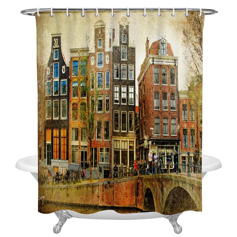 Amsterdam Netherlands European Vintage Shower Curtain Waterproof Polyester Fabric Bathroom Curtains with Hooks Home Bath Decor
Amsterdam Netherlands European Vintage Shower Curtain Waterproof Polyester Fabric Bathroom Curtains with Hooks Home Bath Decor