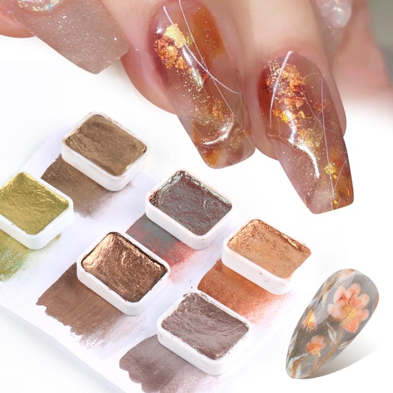 6/12 Colors Pearl Shimmer Nail Art Pigment Painting Glitter Solid Paint Bronze Gold Gradient Watercolor Powder Nail Art JI1838-2
6/12 Colors Pearl Shimmer Nail Art Pigment Painting Glitter Solid Paint Bronze Gold Gradient Watercolor Powder Nail Art JI1838-2