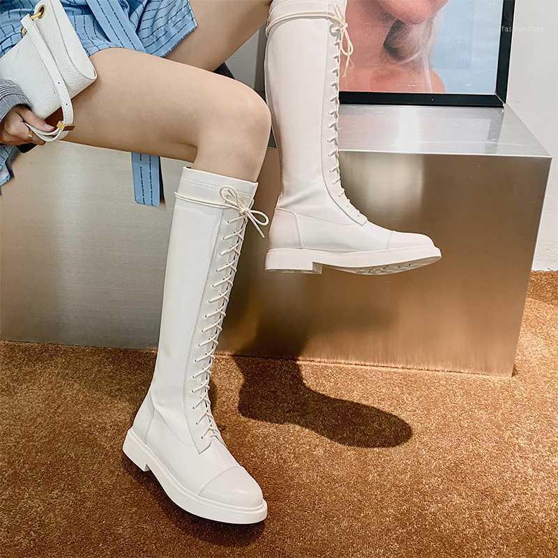 New Boots Women Knee High Boots Genuine Leather Autumn Winter Warm low Heels Shoes Woman Round Toe Cross-tied Quality Shoes1, Beige
New Boots Women Knee High Boots Genuine Leather Autumn Winter Warm low Heels Shoes Woman Round Toe Cross-tied Quality Shoes1, Beige