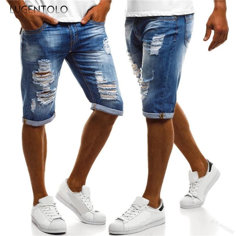 Lugentolo Men Jeans Hole Summer Fashion Distressed Flanging Whiten Water Wash Straight Knee Length Casual Jeans for Men, Blue
Lugentolo Men Jeans Hole Summer Fashion Distressed Flanging Whiten Water Wash Straight Knee Length Casual Jeans for Men, Blue
