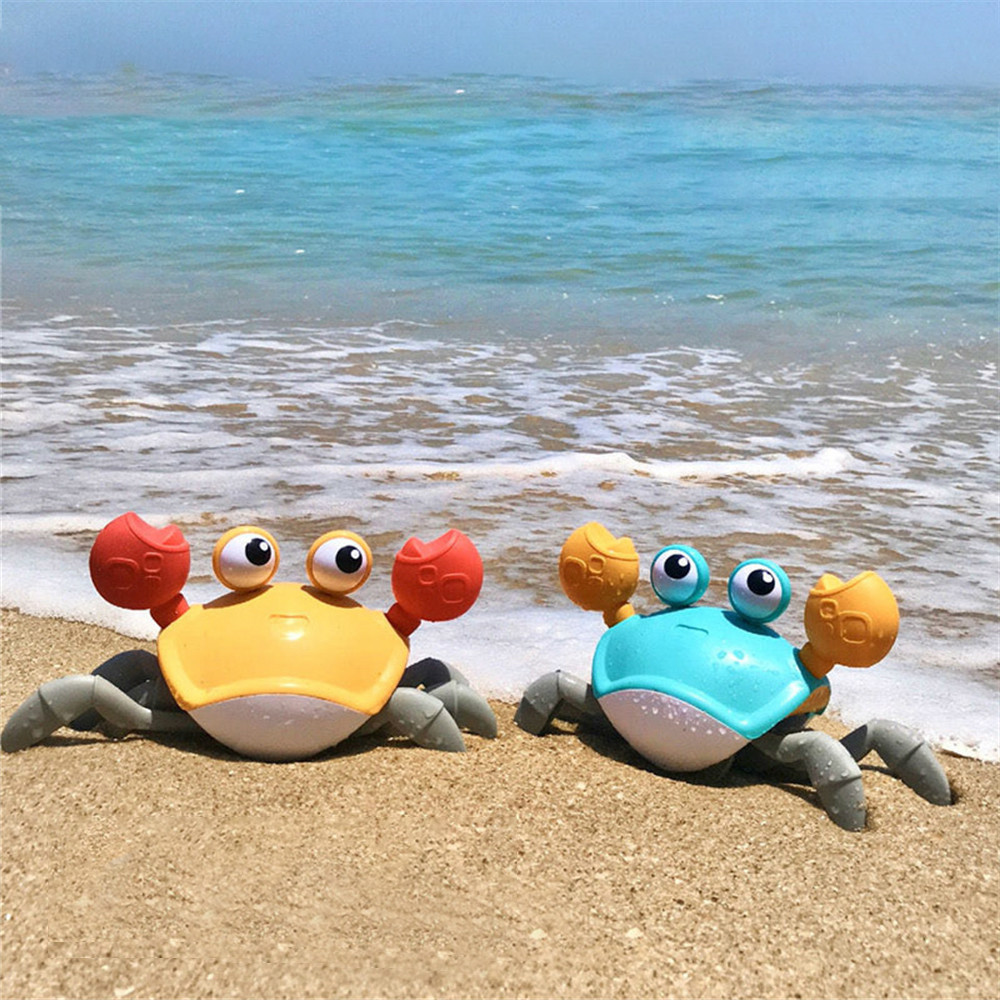 Cartoon Baby Bath Toys Cute Swim Big Crab Cable Learning To Walk Bathtub Clockwork Toys Infant Water Classic Toy for Children LJ201019