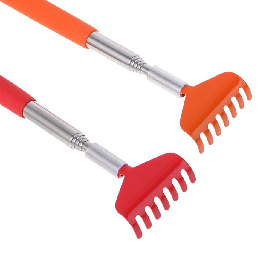 Stainless Steel Back Scratcher Telescopic Portable Adjustable Size Extend Itch Scratch Tool With Soft Grip Wholesale