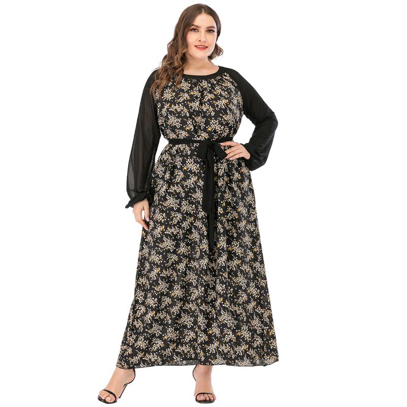 2020 Autumn Woman Dress Plus Size Female Long Sleeve Patchwork Floral Print Casual Dress Belt Loose Oversized Maxi Long Dresses, Black
2020 Autumn Woman Dress Plus Size Female Long Sleeve Patchwork Floral Print Casual Dress Belt Loose Oversized Maxi Long Dresses, Black