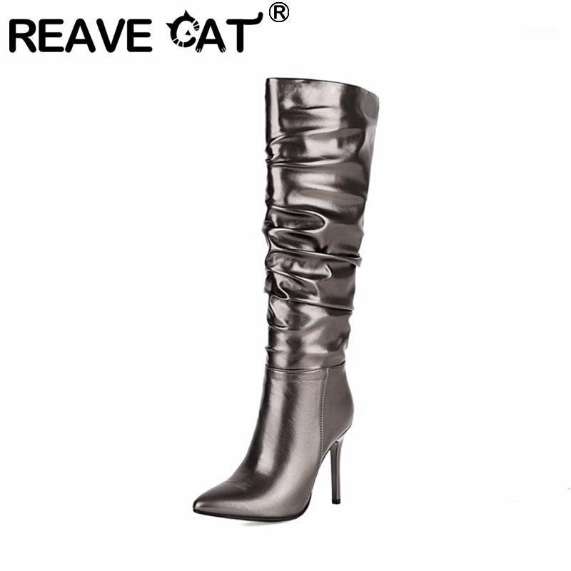 REAVE CAT Women Knee Height Boots Pointed Toe Thin Heels 10cm Sequined Leather Slip-On Pleated Short Plush Big Size 34-43 A32561, Rifle velvet
REAVE CAT Women Knee Height Boots Pointed Toe Thin Heels 10cm Sequined Leather Slip-On Pleated Short Plush Big Size 34-43 A32561, Rifle velvet