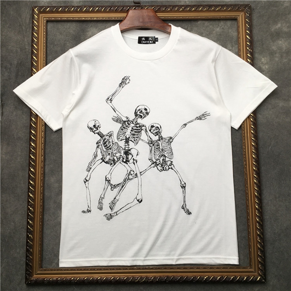 Men's Short-sleeved T-shirt Dancing Skeleton Man Pattern Women Shirts|streetwear G56h, White
Men's Short-sleeved T-shirt Dancing Skeleton Man Pattern Women Shirts|streetwear G56h, White