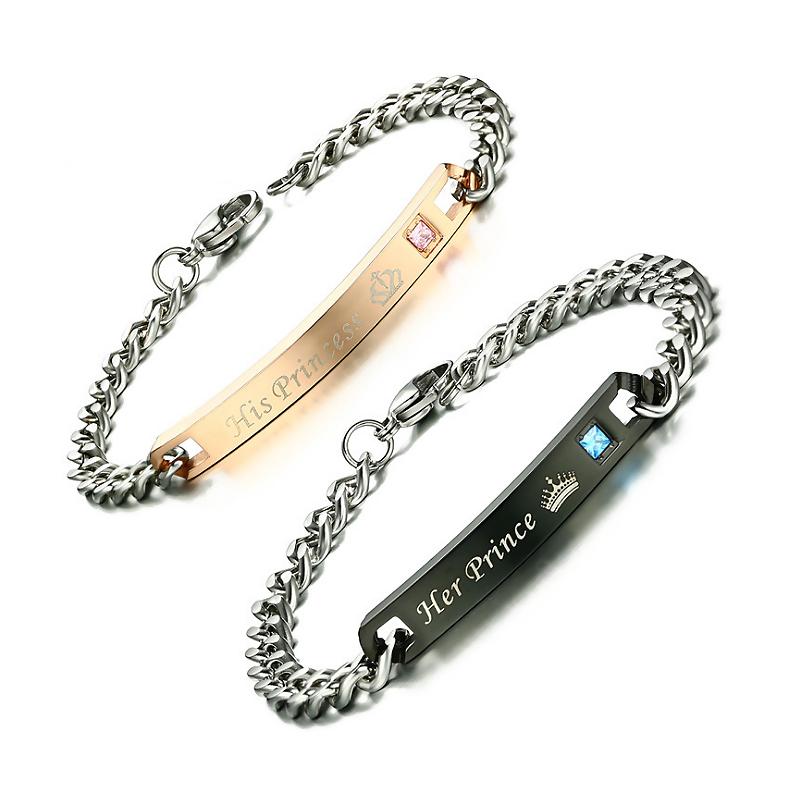 Romantic Couple ID Bracelets Stainless Steel Rhinestones Bracelets Lover Promise Jewelry For Women And Men
Romantic Couple ID Bracelets Stainless Steel Rhinestones Bracelets Lover Promise Jewelry For Women And Men