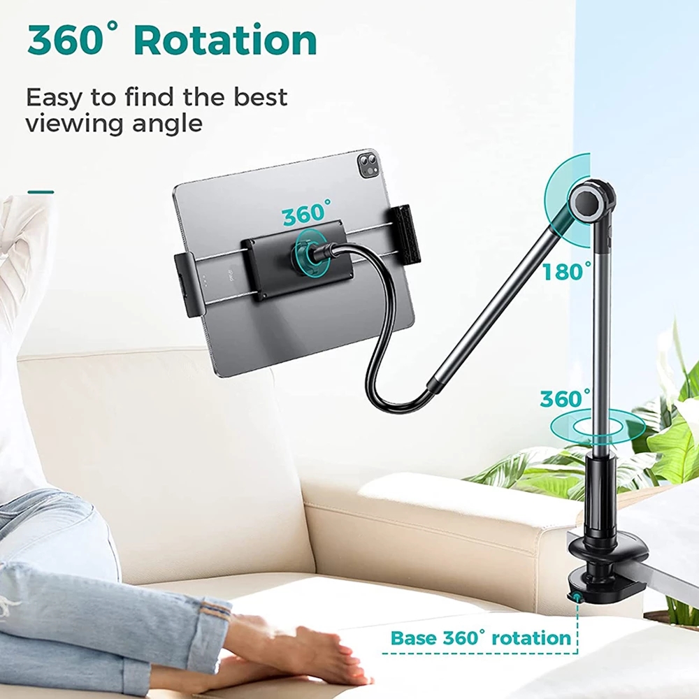 Mobile Phone Universal Holder Flexible Adjustable Phone Clip Lazy Home Bed Desktop Mount Folding tripod Anti-shake for 4.7-12.96 Inch Device stand vid