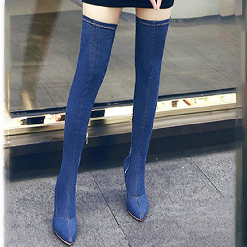 Women's Denim Zip Over The Knee Boot Female Pointed Toe PumpWoman Thin High Heel Women Elastic Thigh High Ladies Shoe Plus Size, Light blue
Women's Denim Zip Over The Knee Boot Female Pointed Toe PumpWoman Thin High Heel Women Elastic Thigh High Ladies Shoe Plus Size, Light blue