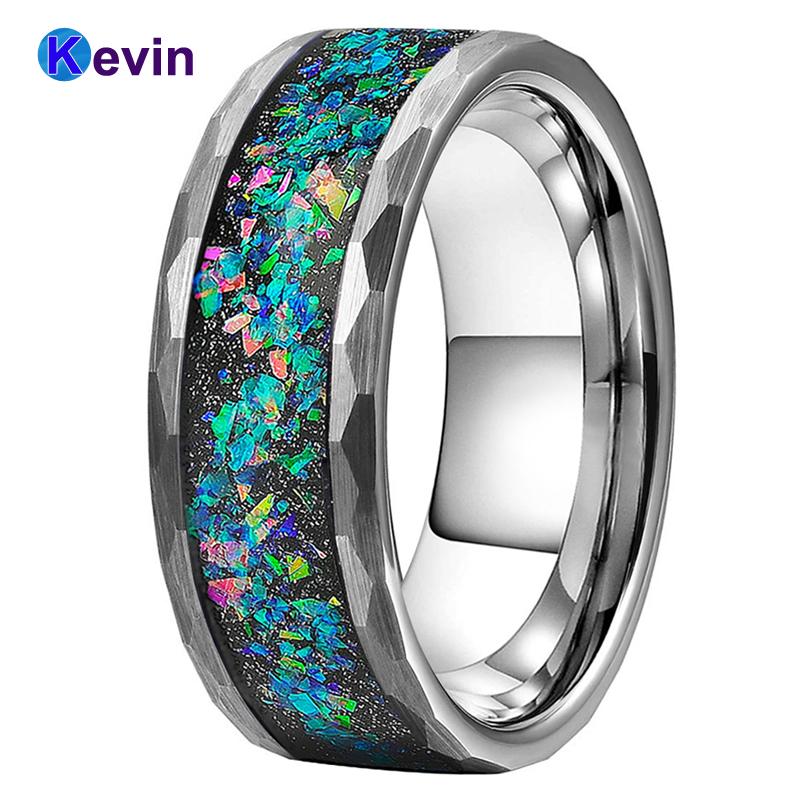 Men Women Tungsten Wedding Ring Multi Facet Wedding Band With Galaxy Series Opal Inlay Flat Band Width 8MM Comfort Fit
Men Women Tungsten Wedding Ring Multi Facet Wedding Band With Galaxy Series Opal Inlay Flat Band Width 8MM Comfort Fit