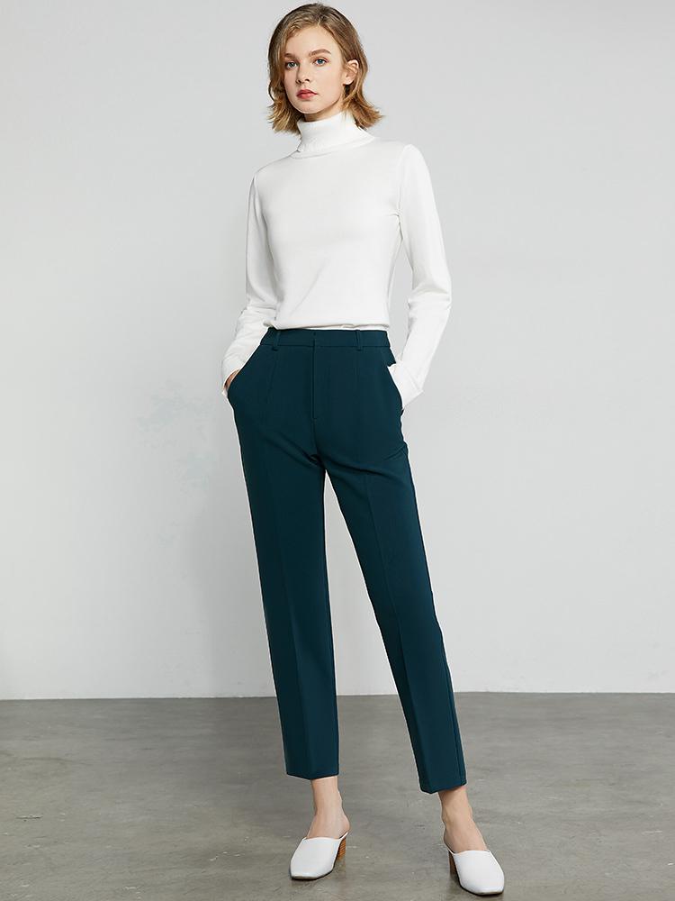 Amii Minimalism Autumn OLstyle Suit Female Fashion Solid Lapel Blazer Women High Waist Straight Ankel-length Pants 12080057 201120