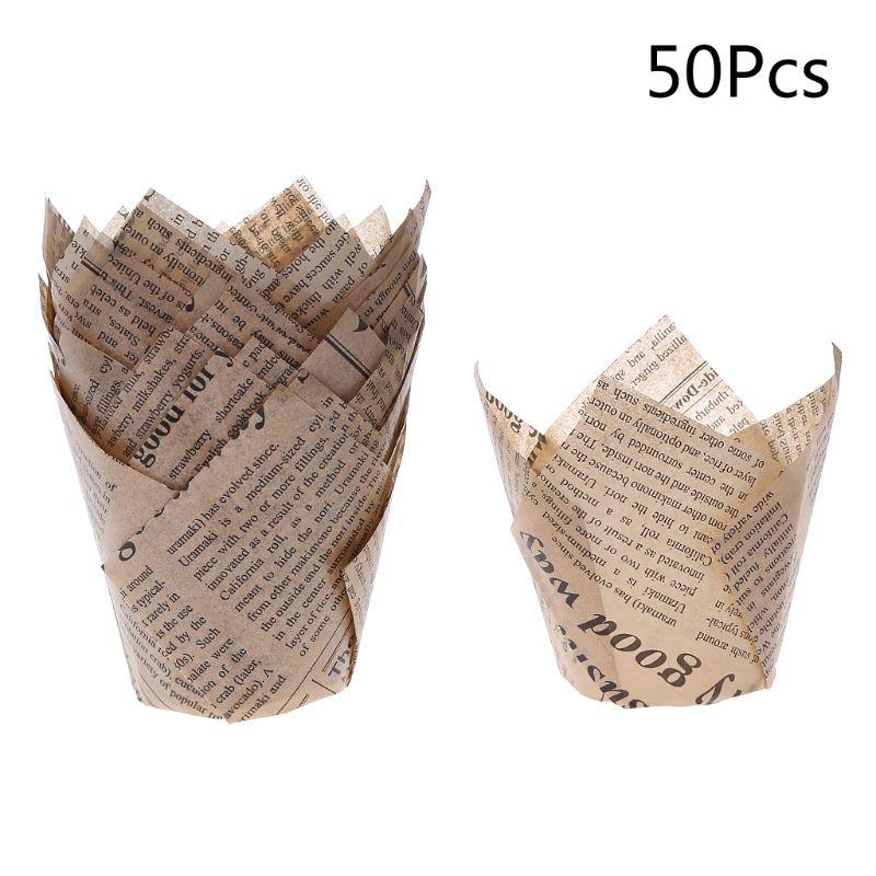 50Pcs/set Newspaper Style DIY Tulips Cupcake Liners Paper Cake Baking Cup Muffin Wraps Cases Party Supplies
50Pcs/set Newspaper Style DIY Tulips Cupcake Liners Paper Cake Baking Cup Muffin Wraps Cases Party Supplies