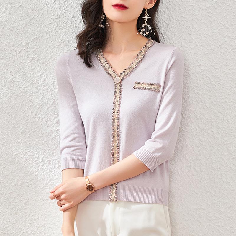 Purple Knitted Ladies Sweaters V Neck Pactwork Office Elegant Women Sweater Long Sleeve Sweterek Jumper Mujer Camisola Feminina
Purple Knitted Ladies Sweaters V Neck Pactwork Office Elegant Women Sweater Long Sleeve Sweterek Jumper Mujer Camisola Feminina