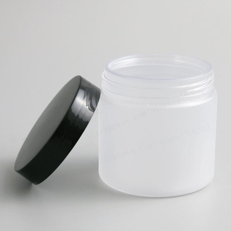 6.66 oz Frost Large Refillable PET Plastic jar with plastic cap 200ml 200cc Empty Cosmetic Containers pot Shampoo Jars 20pcs