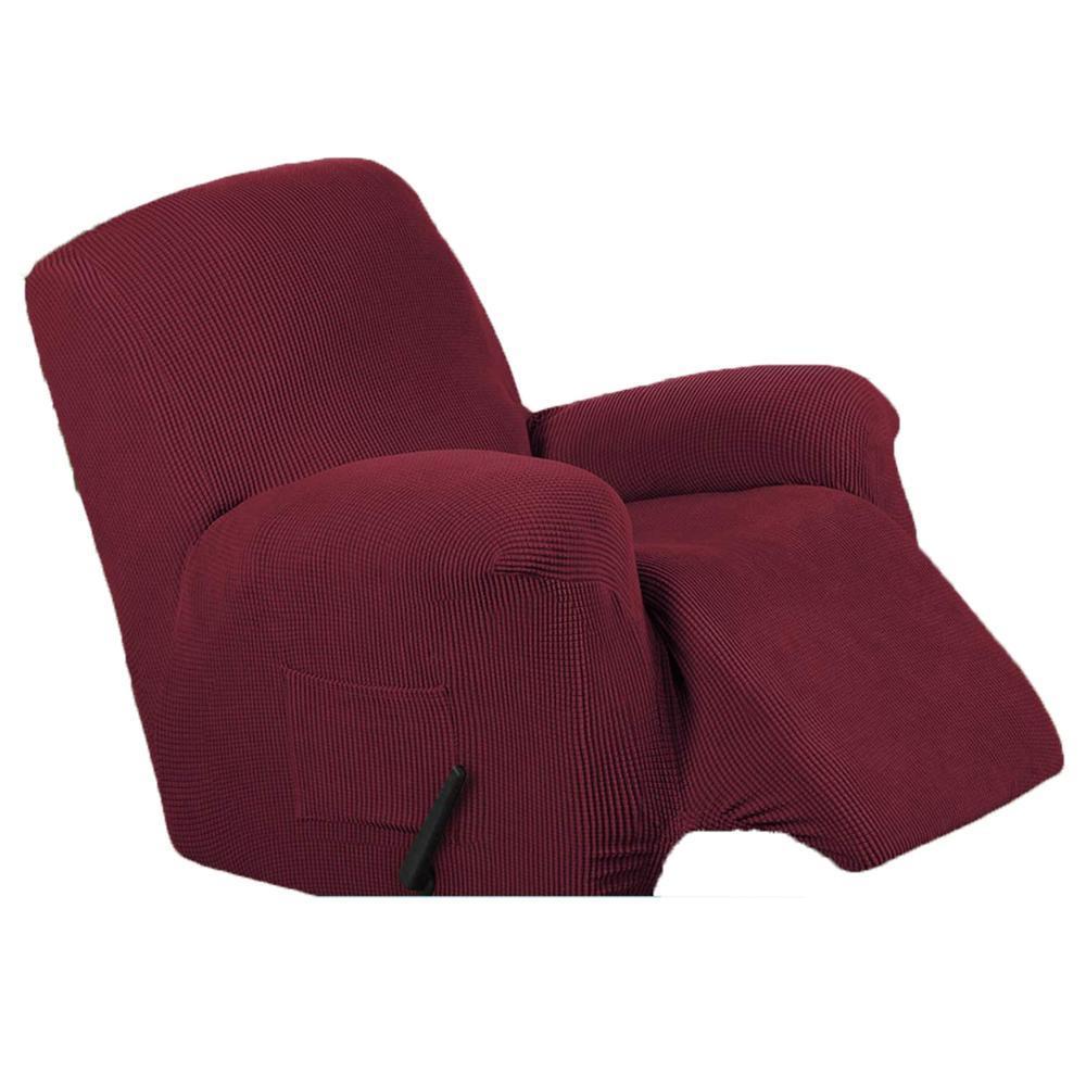 Bed High Elasticity Solid Color All-Inclusive Rocker Thick Fabric Sofa Recliner Cover LJ201216