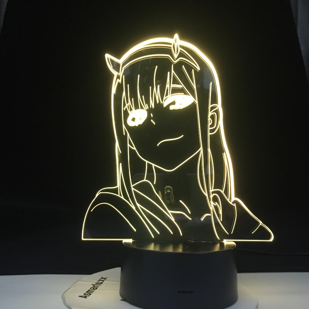 Anime 3d Lamp Zero Two Figure Nightlight Kids Child Girls Bedroom Decor Light Manga Gift Night Light Lamp