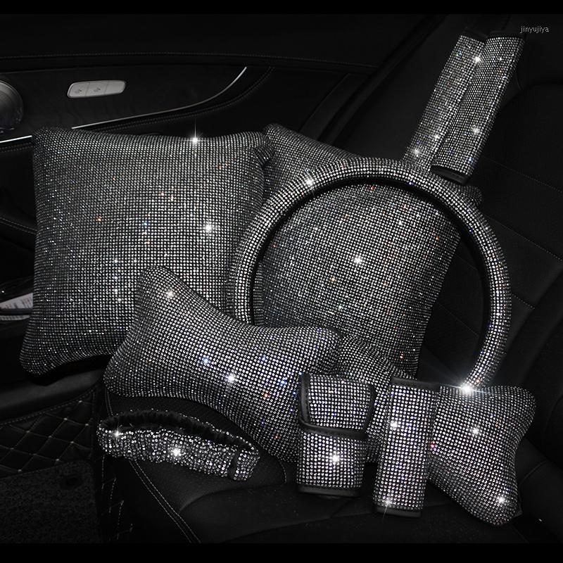 Bling Rhinestones Crystal Car Interior Accessories Diamond Steering Wheel Cover Neck pillows Waist Support Handbrake Shift Set1
Bling Rhinestones Crystal Car Interior Accessories Diamond Steering Wheel Cover Neck pillows Waist Support Handbrake Shift Set1