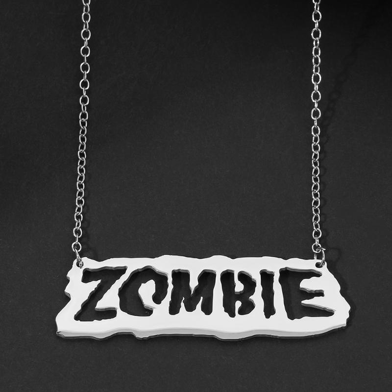 Punk Zombie English Letter Hollow Out Black Acrylic Pendant Necklace Long Chain Simple Necklace Unisex Jewelry
Punk Zombie English Letter Hollow Out Black Acrylic Pendant Necklace Long Chain Simple Necklace Unisex Jewelry