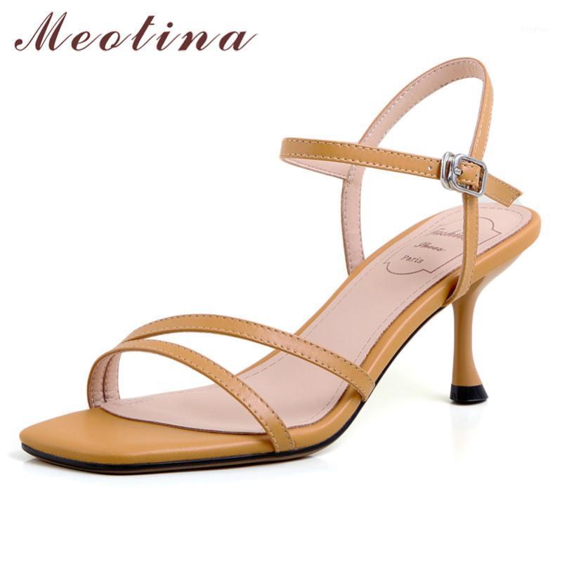 Meotina Genuine Leather High Heel Sandals Narrow Band Women Shoes Square Toe Thin Heels Footwear Summer Sandals Ladies Yellow 401, Black
Meotina Genuine Leather High Heel Sandals Narrow Band Women Shoes Square Toe Thin Heels Footwear Summer Sandals Ladies Yellow 401, Black