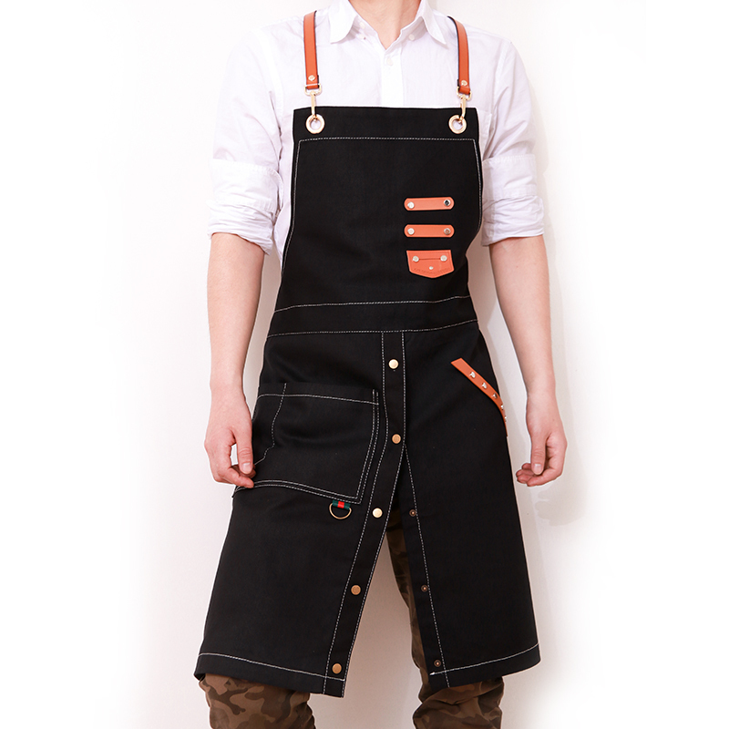 Apron Korean fashion cowboy cafe tea shop barber men and women restaurant work clothes custom printed LJ200815