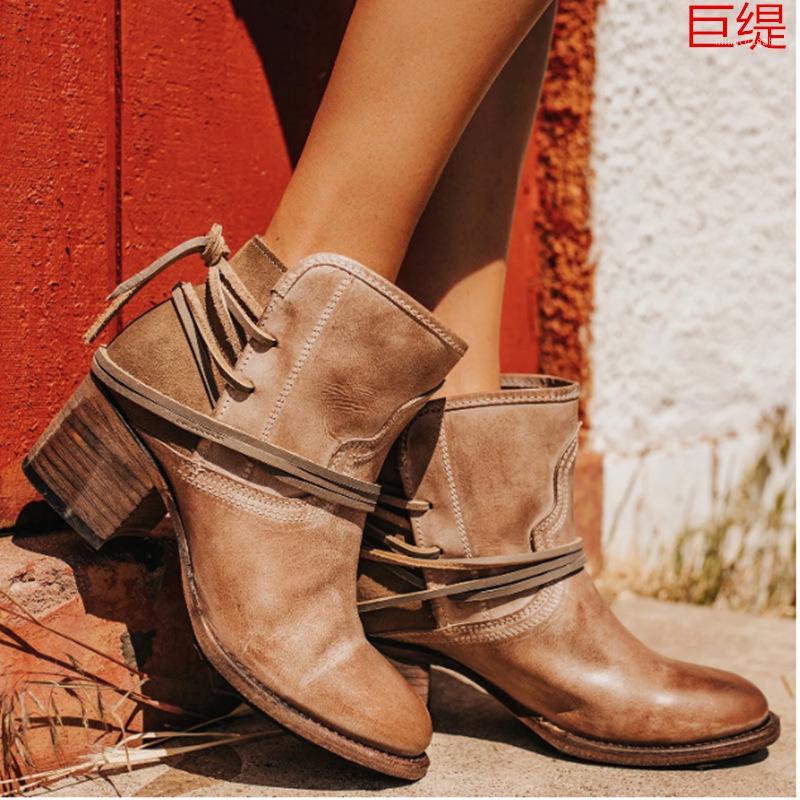 2020 Winter Women Ankle Boots Fashionable Retro Women Pointed Boots Rear Straps with Thick Heel Wedge Women's Botas Mujer1, Red-brown
2020 Winter Women Ankle Boots Fashionable Retro Women Pointed Boots Rear Straps with Thick Heel Wedge Women's Botas Mujer1, Red-brown