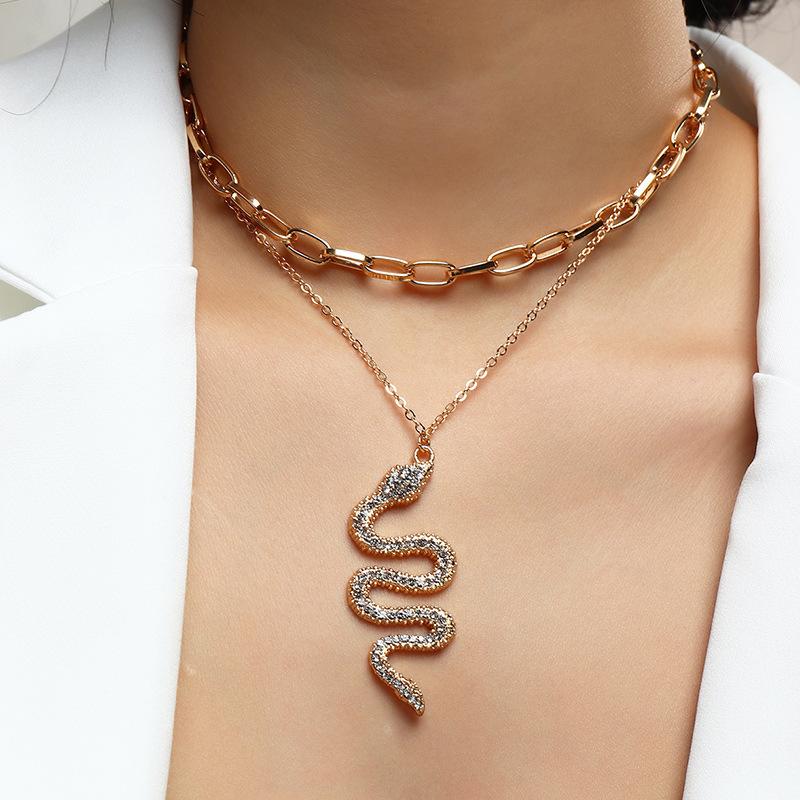 Chokers Layered Chain Snake Necklace For Women Animal Dangle Pendant Minimalist Style Fashion Female Punk Jewelry
Chokers Layered Chain Snake Necklace For Women Animal Dangle Pendant Minimalist Style Fashion Female Punk Jewelry
