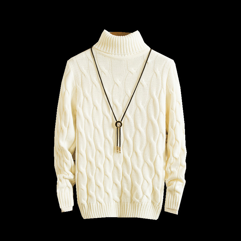 Men Turtleneck Sweaters Thin line Knitted Twist Pullover Spring Sweater Male High Neck Stripe Mens Coats Black White Red Navy 201022