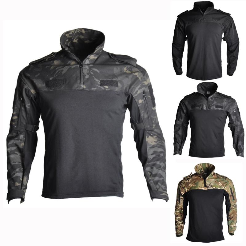 Tactical Camouflage T-Shirt Army Hunting Clothes Paintball Sniper Long Sleeve Shirt Combat Camo Jersey, Black
Tactical Camouflage T-Shirt Army Hunting Clothes Paintball Sniper Long Sleeve Shirt Combat Camo Jersey, Black