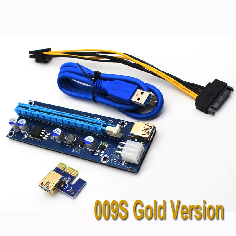 Ver 009S PCI-E 1X to 16X Riser Card Extender PCI Express 6Pin Sata Power Adapter USB 3.0 Cable For Bitcoin Antminer Miner Mining
Ver 009S PCI-E 1X to 16X Riser Card Extender PCI Express 6Pin Sata Power Adapter USB 3.0 Cable For Bitcoin Antminer Miner Mining