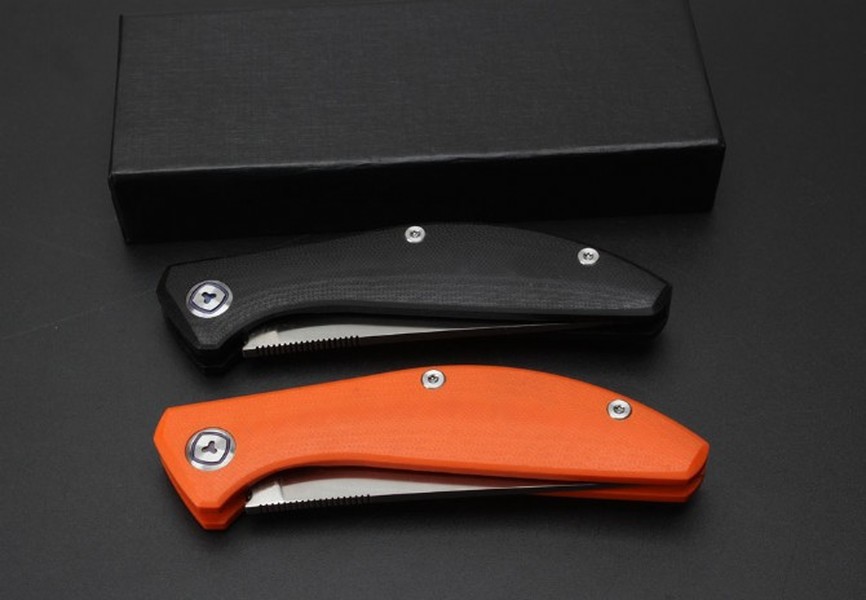 Shigov Sieg satin D2 blade G10 handle 58-60HRC pocket folding knife Hunting camping survival tool knives Xmas gift a1640