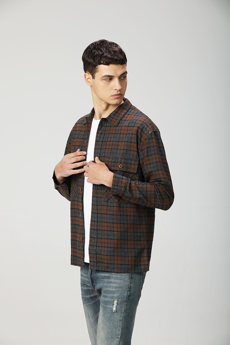 Mens business casual shirts menss long-sleeved plaid slim fit manly social mens shirts new fashion mens shirts, Brown
Mens business casual shirts menss long-sleeved plaid slim fit manly social mens shirts new fashion mens shirts, Brown