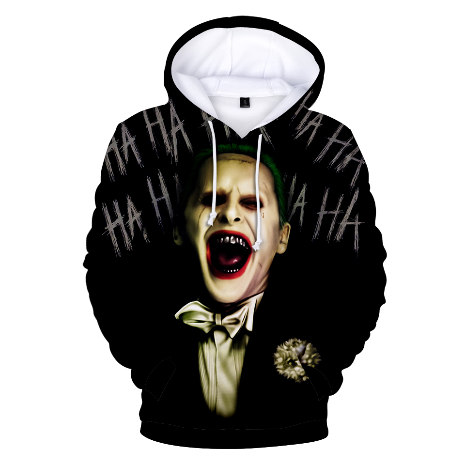 Fashion-Lucky Friday HAHA Joker Funny 3D Halloween Crazy Smile Pullover Hoodie Sweatshirt Fashion Streetwear Jacket Unisex Sportwear