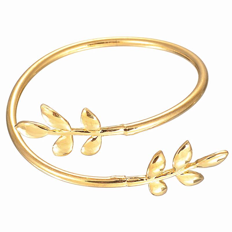 Simple Classic Titanium Stainless Steel Leaf Style Gold Color For Women Men Female Open Bangles
Simple Classic Titanium Stainless Steel Leaf Style Gold Color For Women Men Female Open Bangles