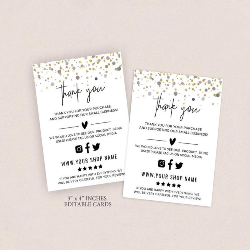 Custom Silver Gold Business Thank You Card Thank You For Your Order Cards Template Small Business Package
Custom Silver Gold Business Thank You Card Thank You For Your Order Cards Template Small Business Package