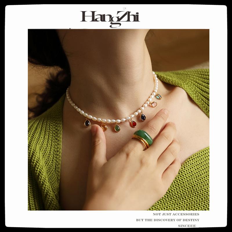 HANGZHI 20SS New Classic Vintage Color Zircon Clavicle Chain Elegant Temperament Necklace For Women Girls Party wedding Jewelry
HANGZHI 20SS New Classic Vintage Color Zircon Clavicle Chain Elegant Temperament Necklace For Women Girls Party wedding Jewelry