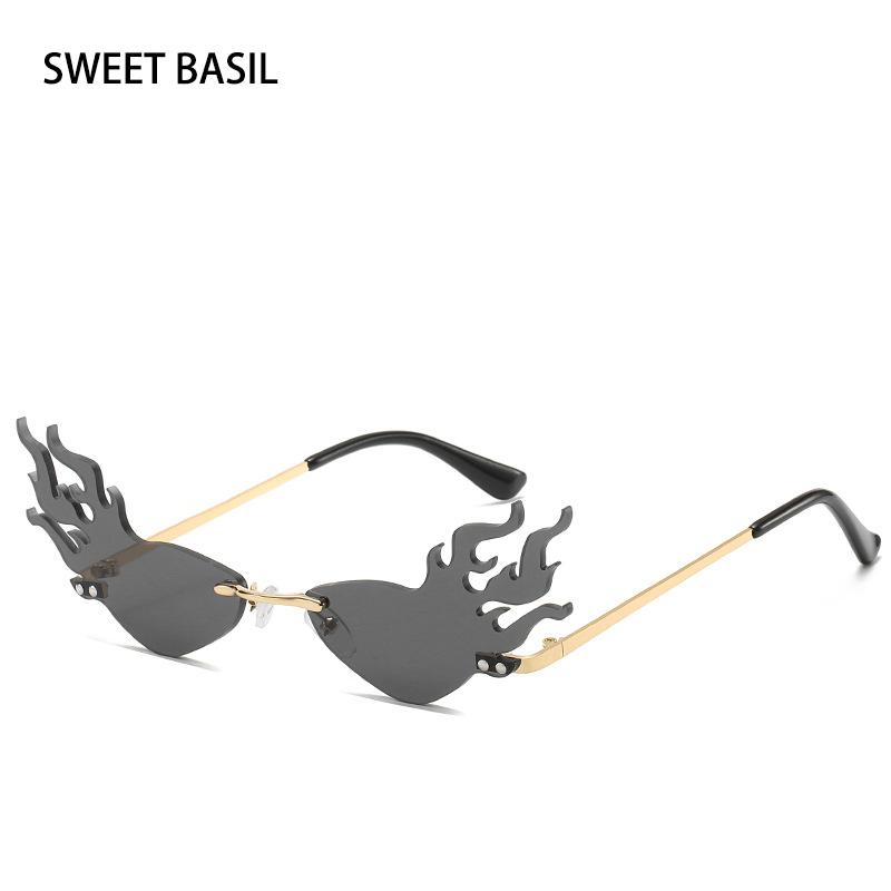 SWEET BASIL Fashion Fire Wave Flame Sunglasses Women Rimless Sun Glasses Luxury Trending Wide Side Party Eyewear Streetwear
SWEET BASIL Fashion Fire Wave Flame Sunglasses Women Rimless Sun Glasses Luxury Trending Wide Side Party Eyewear Streetwear