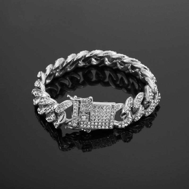Top Quality W/12MM Gold Silver Full Crystal Bracelet Hip Hop 18/20cm Charms Bracelet Women Men Jewelry Birthday Gift
Top Quality W/12MM Gold Silver Full Crystal Bracelet Hip Hop 18/20cm Charms Bracelet Women Men Jewelry Birthday Gift