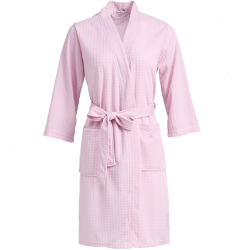 Women Towel Bath Robe Bridesmaid Dressing Gown Quick Dry Long Waffle Lounge Bathrobe Sexy Peignoir Robes Sleepwear Men Nightgown 210203