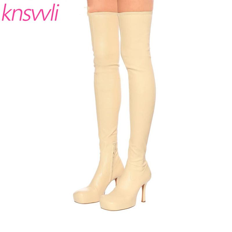 Designer Thigh High Boots Women Platform Runway Shoes Woman Stretch Long Boots Women Sexy High Heels Over The Knee, Black 
Designer Thigh High Boots Women Platform Runway Shoes Woman Stretch Long Boots Women Sexy High Heels Over The Knee, Black