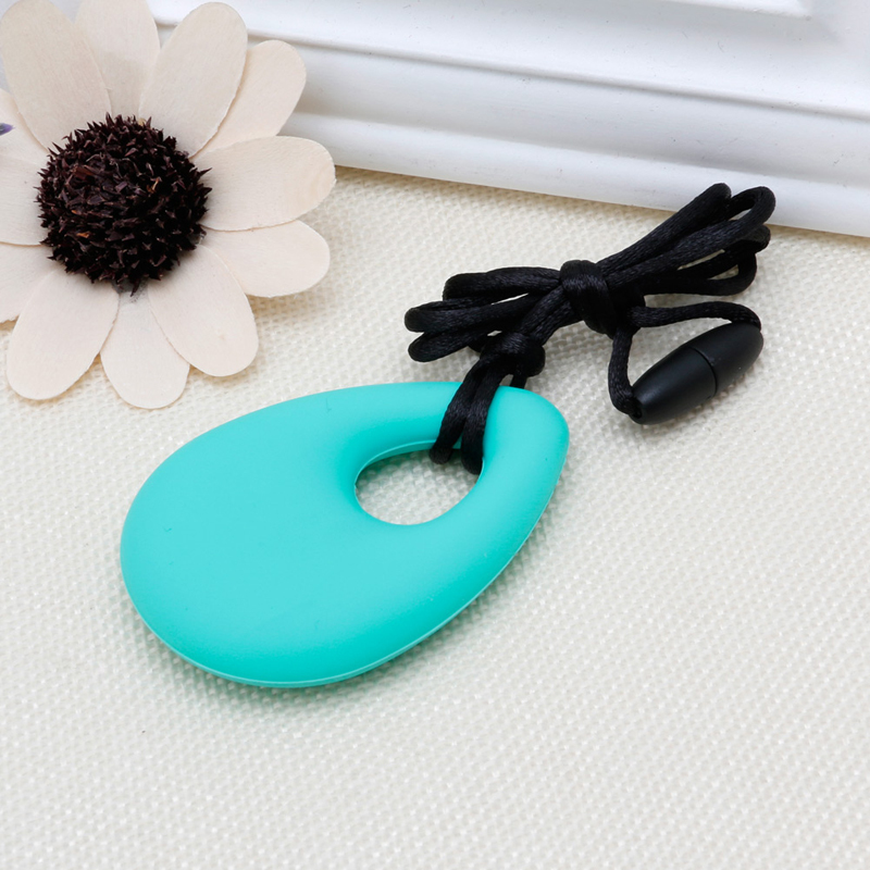 New Silicone Teardrop Pendant Baby Teething Necklace Teether Autism Sensory Chewing Y1221