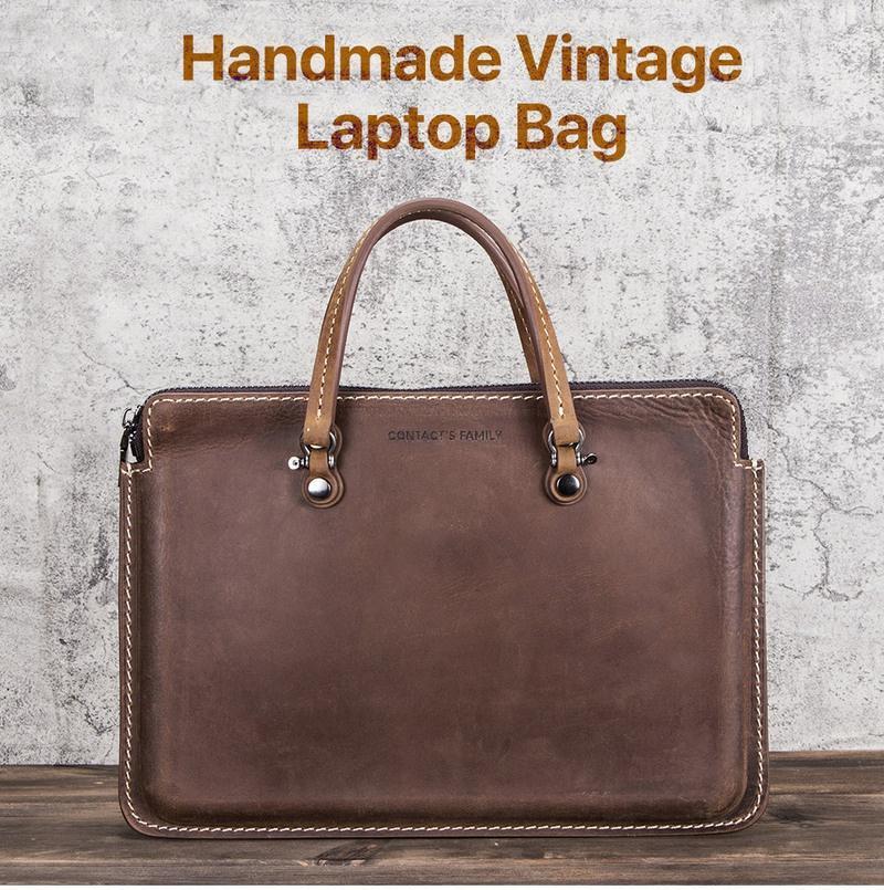 Fashion Vintage Handbag Genuine Leather Bag Laptop Sleeve for MacBook Men and Womens Briefcase 15 Inch1, Brwon
Fashion Vintage Handbag Genuine Leather Bag Laptop Sleeve for MacBook Men and Womens Briefcase 15 Inch1, Brwon