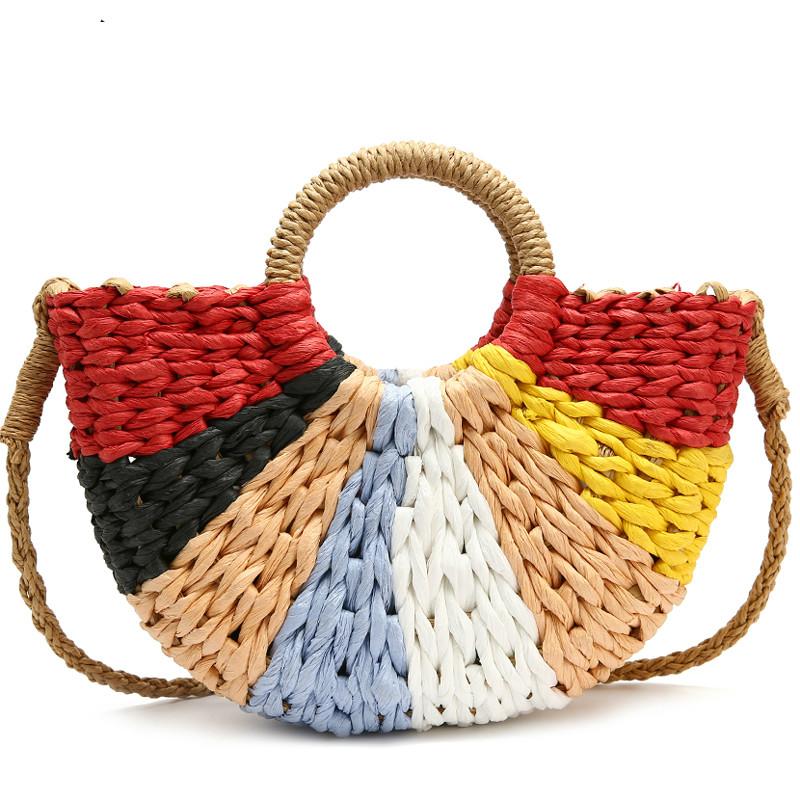 Fashion Travel Summer Beach Bag Large Round Straw Bag Tote Bohemian High Quality Handmade Woven Rattan Bags for Women Borsa Mare, Colorful small
Fashion Travel Summer Beach Bag Large Round Straw Bag Tote Bohemian High Quality Handmade Woven Rattan Bags for Women Borsa Mare, Colorful small